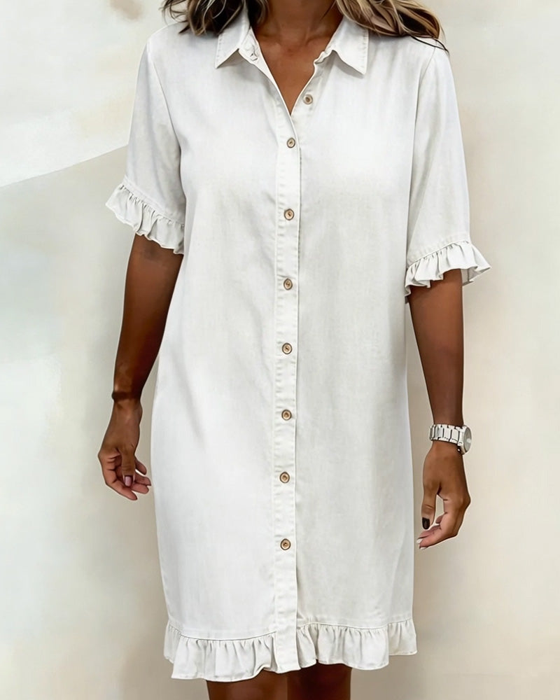 Maria | Vestido em Denim com Franzidos Valorizantes