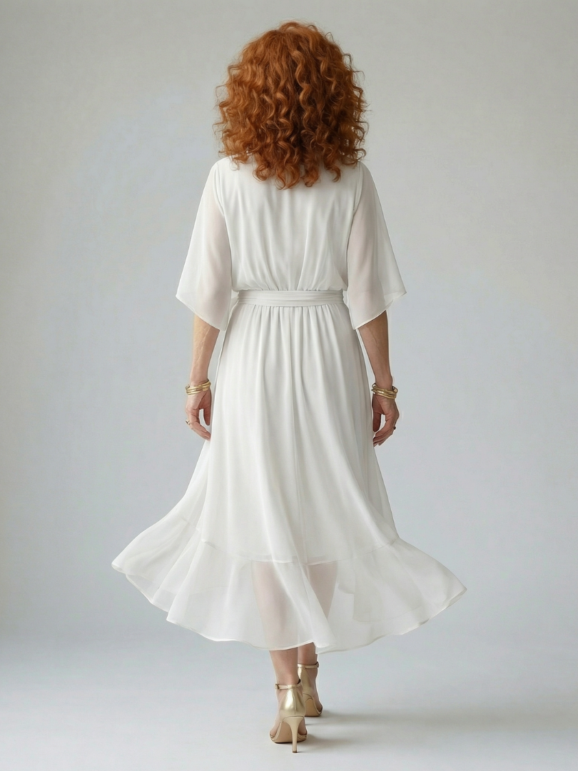 Rosalia | Vestido Midi Drapeado Leve