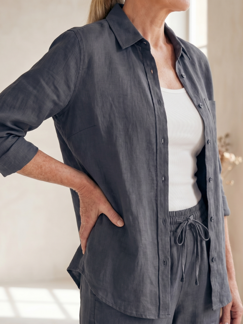 Nora | Conjunto Camisa de Manga Comprida e Calças Afuniladas