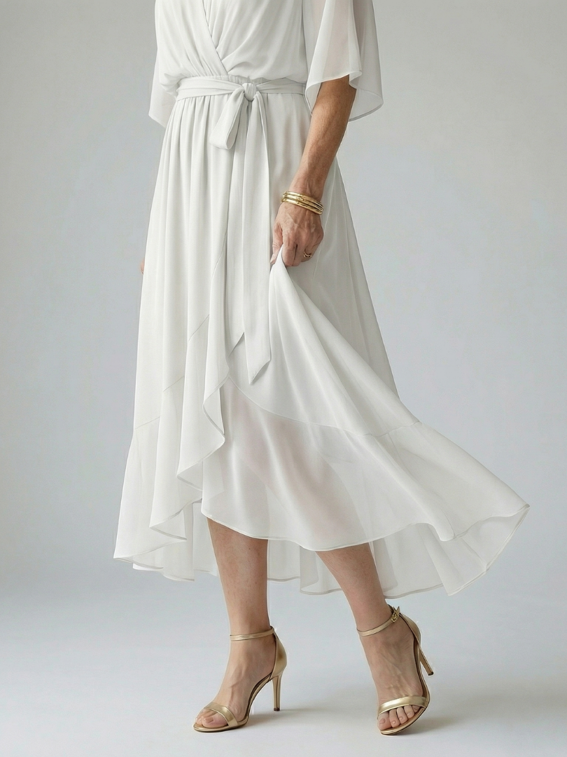 Rosalia | Vestido Midi Drapeado Leve