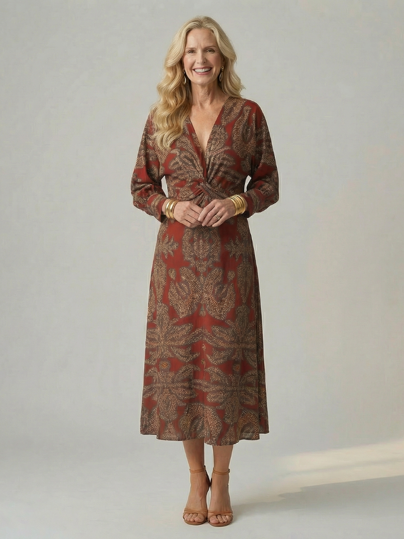 Luna | Vestido Midi Portefólio Natural