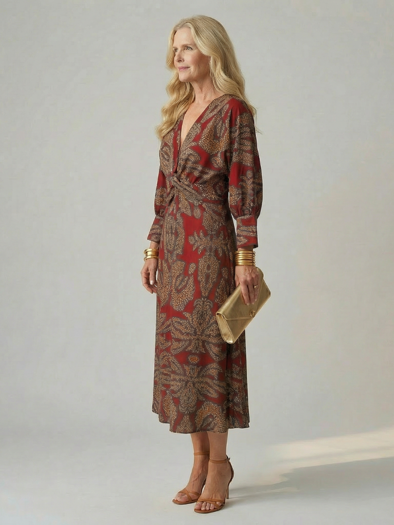 Luna | Vestido Midi Portefólio Natural