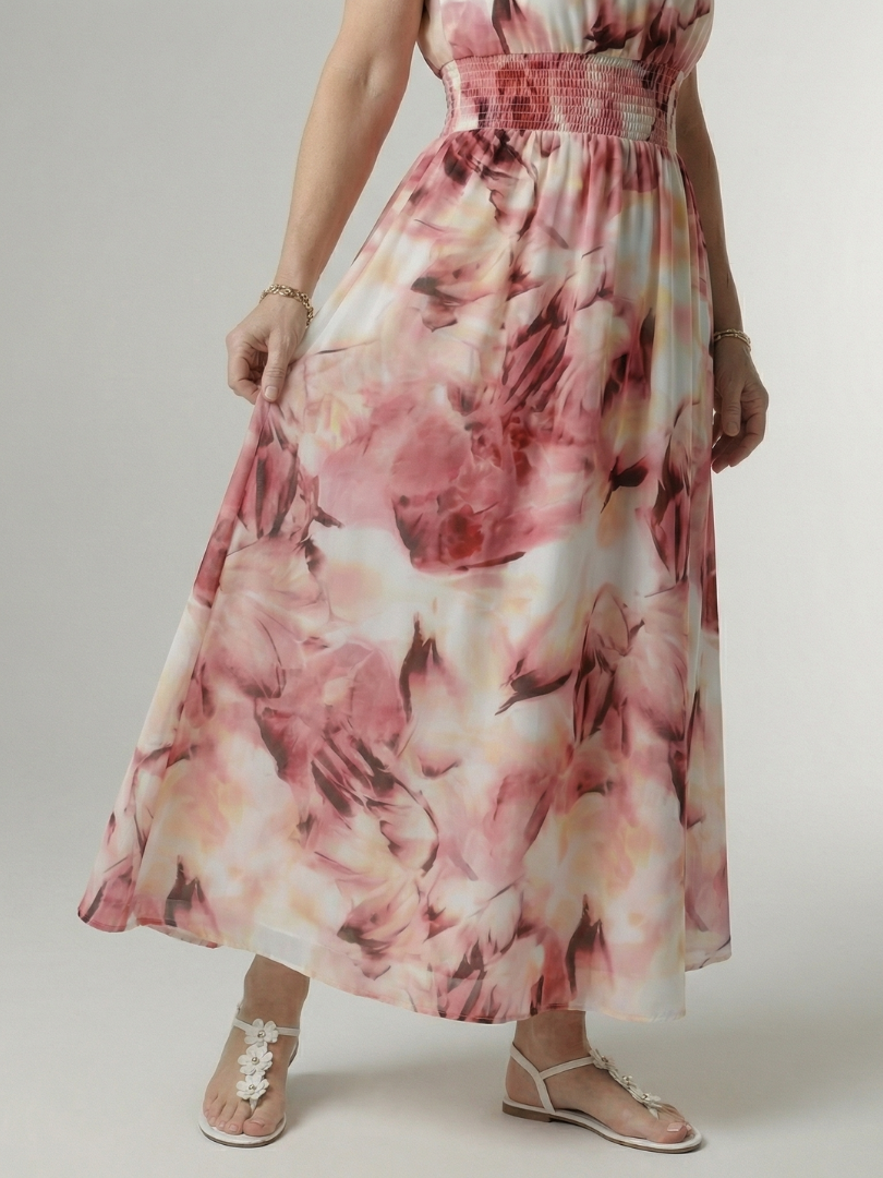 Sylin | Vestido Midi Halter com Cintura Franzida