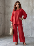 Giovana | Conjunto Túnica Oversize e Calças de Perna Larga