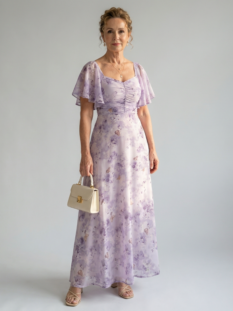 Martina | Vestido Midi com Mangas Franzidas