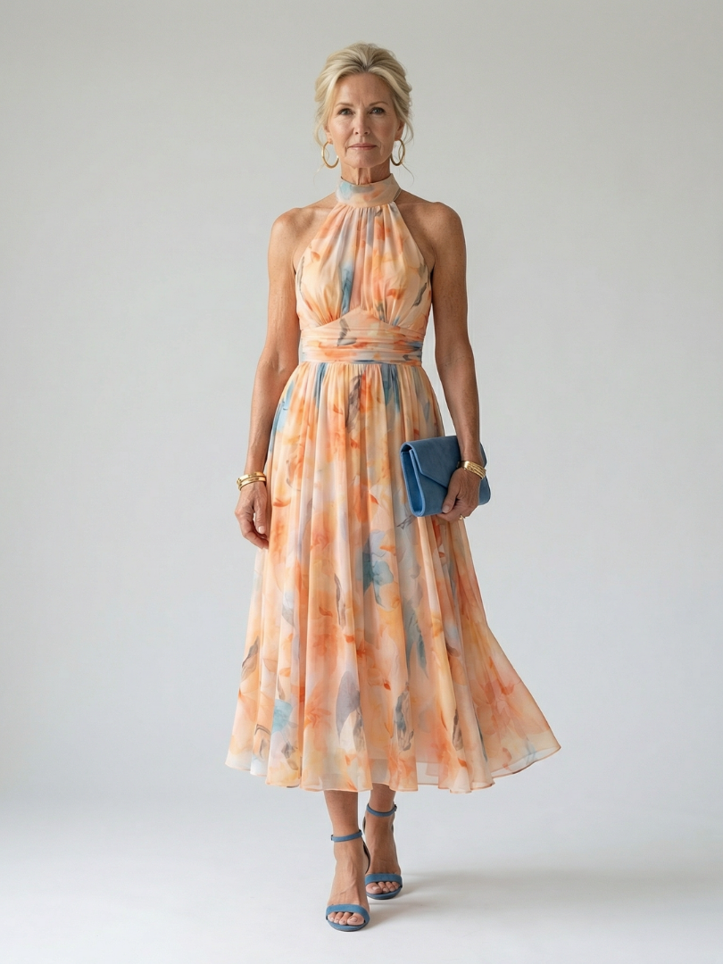 Rita | Vestido Midi Halter Suave