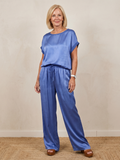 Carlotta | Conjunto Calças de Perna Larga e Top de Manga Curta com Cordão