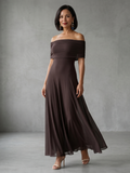 Giugno | Vestido Midi Drapeado Ombro a Descoberto