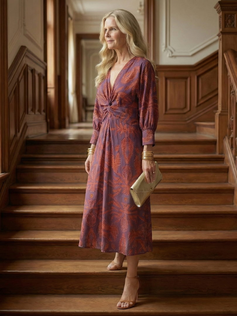 Luna | Vestido Midi Portefólio Natural