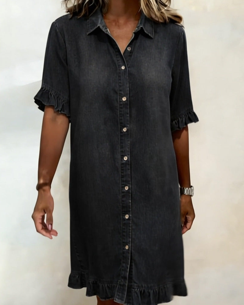 Maria | Vestido em Denim com Franzidos Valorizantes
