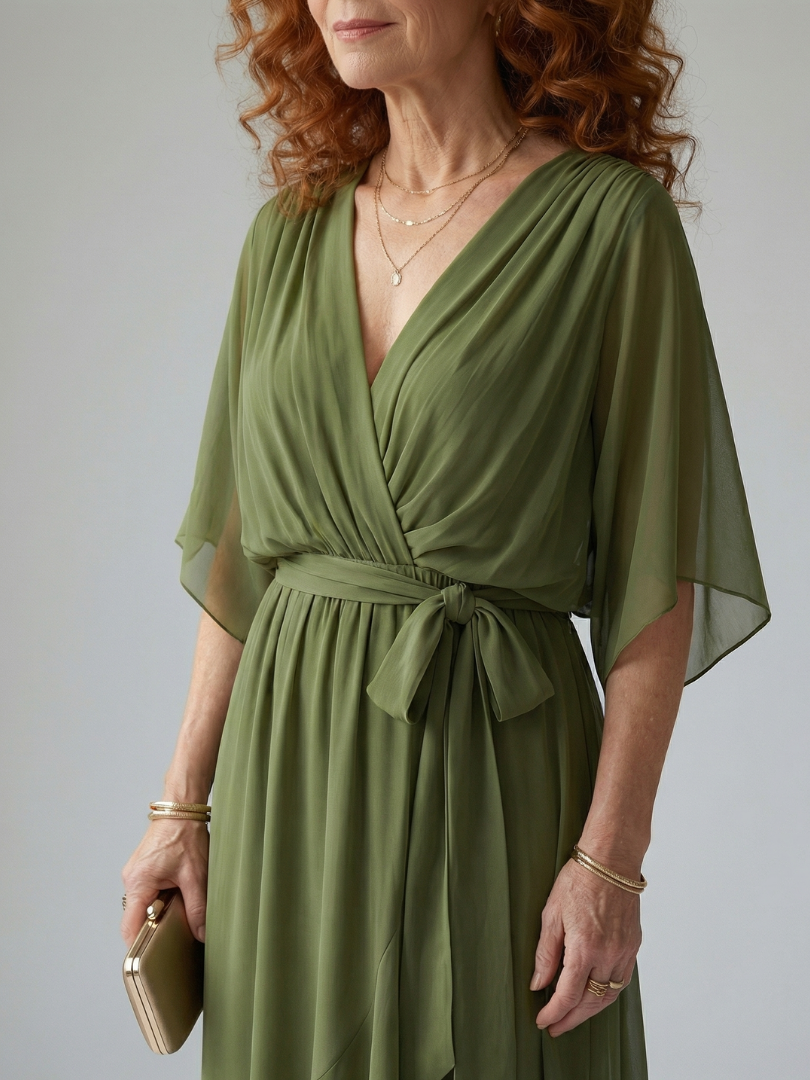 Rosalia | Vestido Midi Drapeado Leve