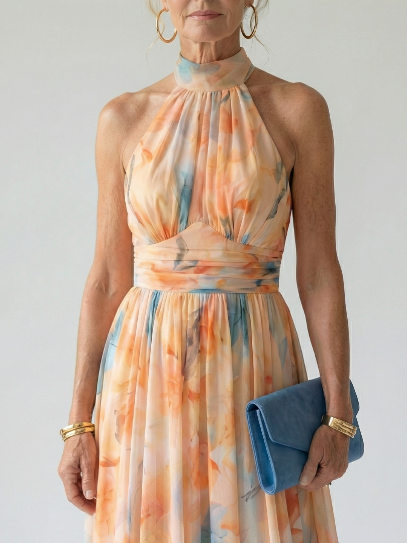 Rita | Vestido Midi Halter Suave