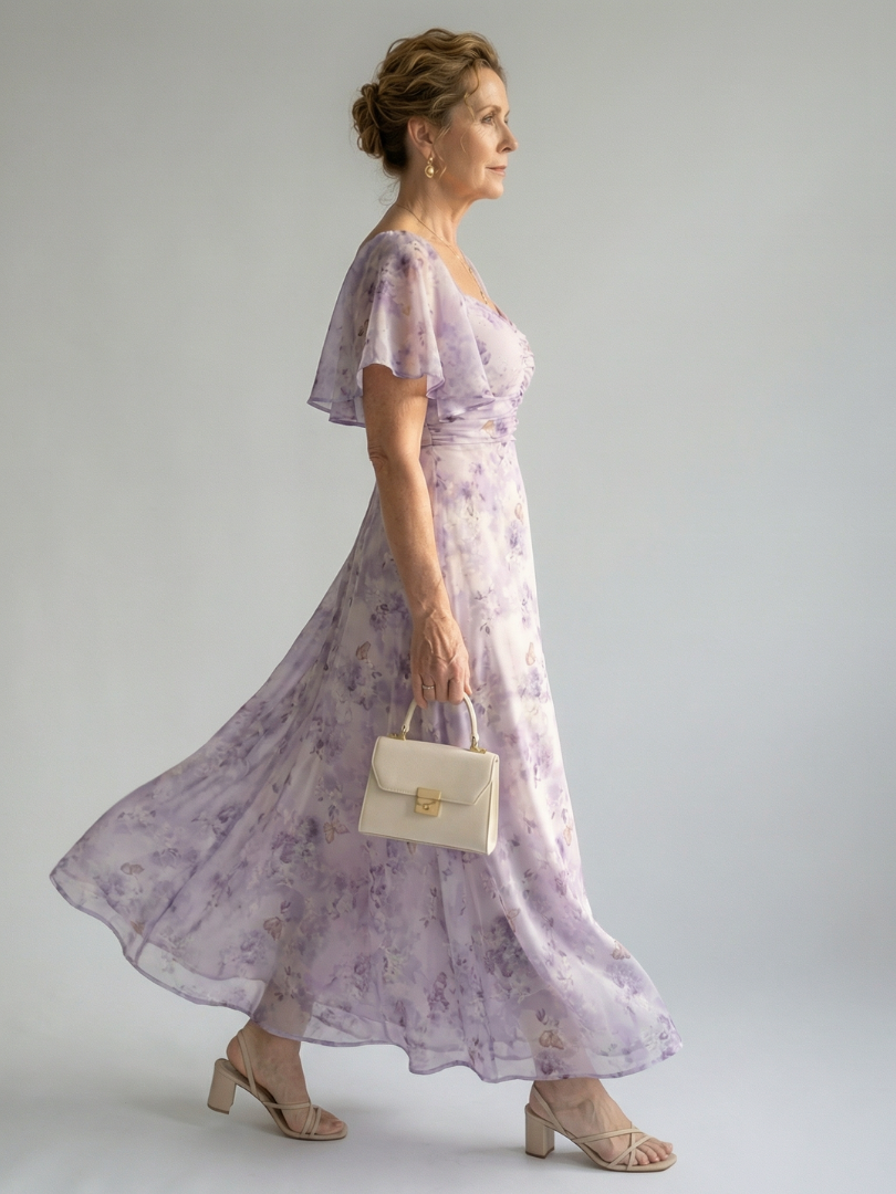 Martina | Vestido Midi com Mangas Franzidas