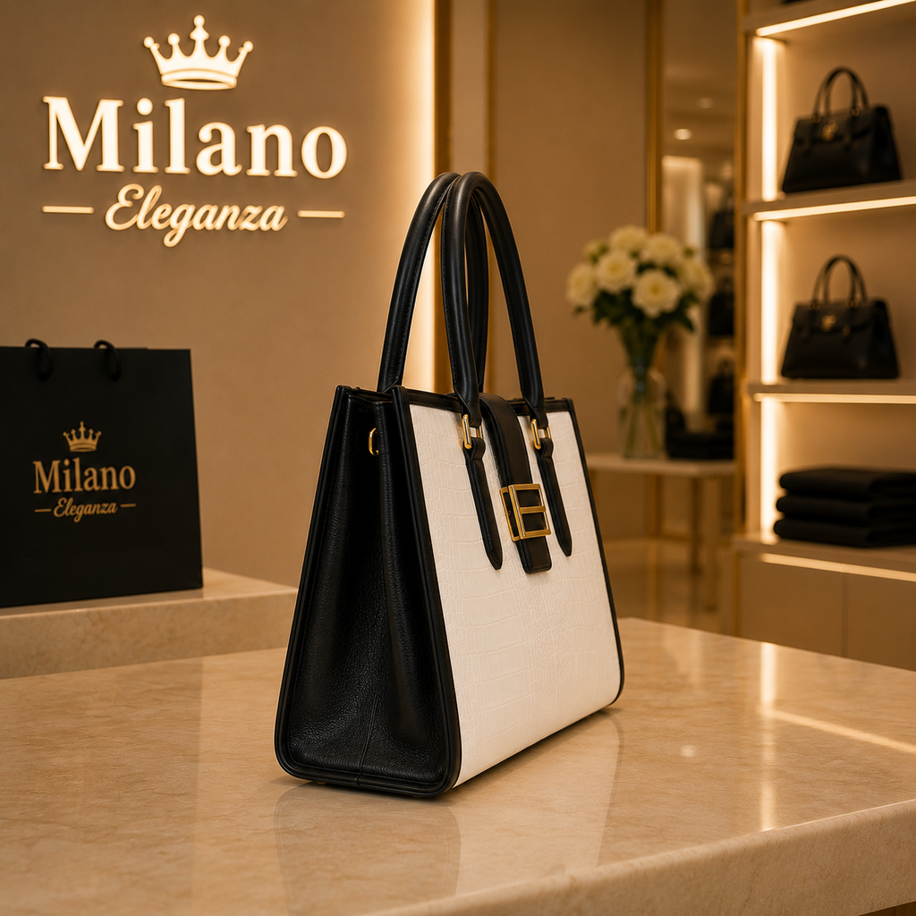 🖤🤍 Clara Croc Tote Bianco Nero