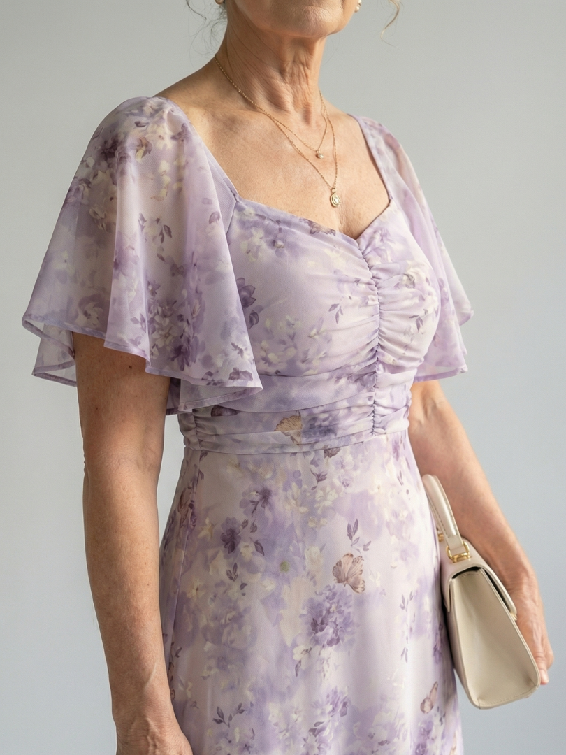 Martina | Vestido Midi com Mangas Franzidas