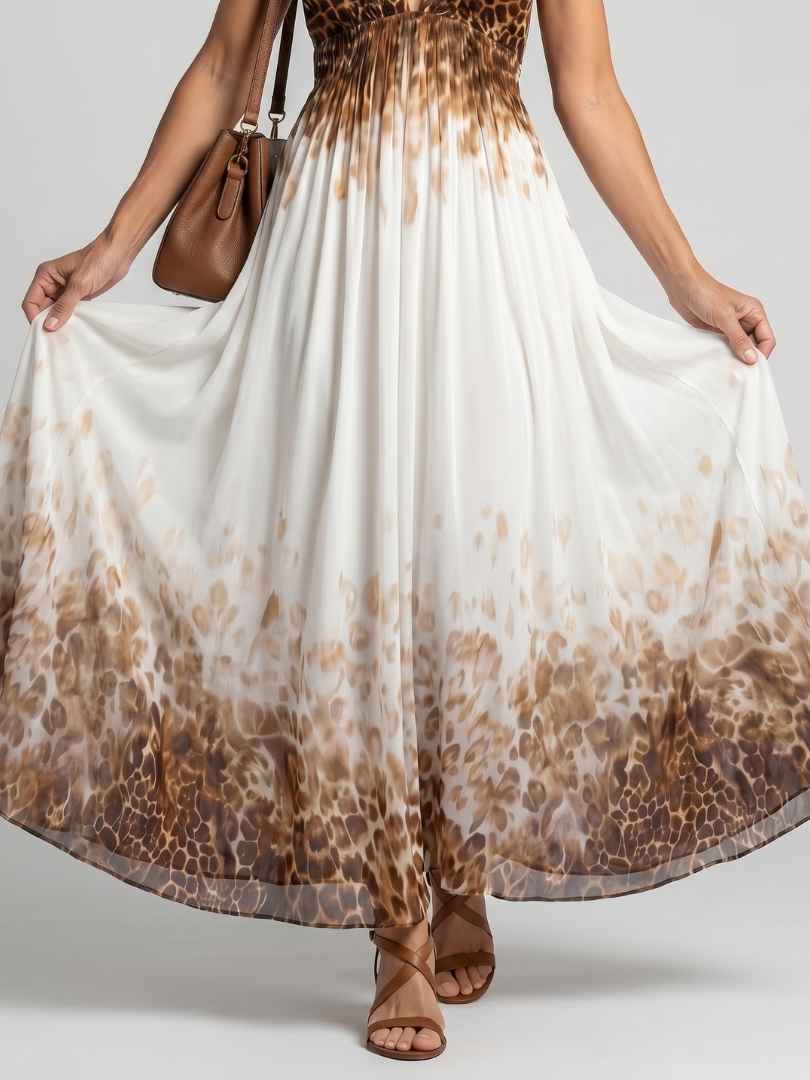 Elena | Vestido Midi Branco Plissado