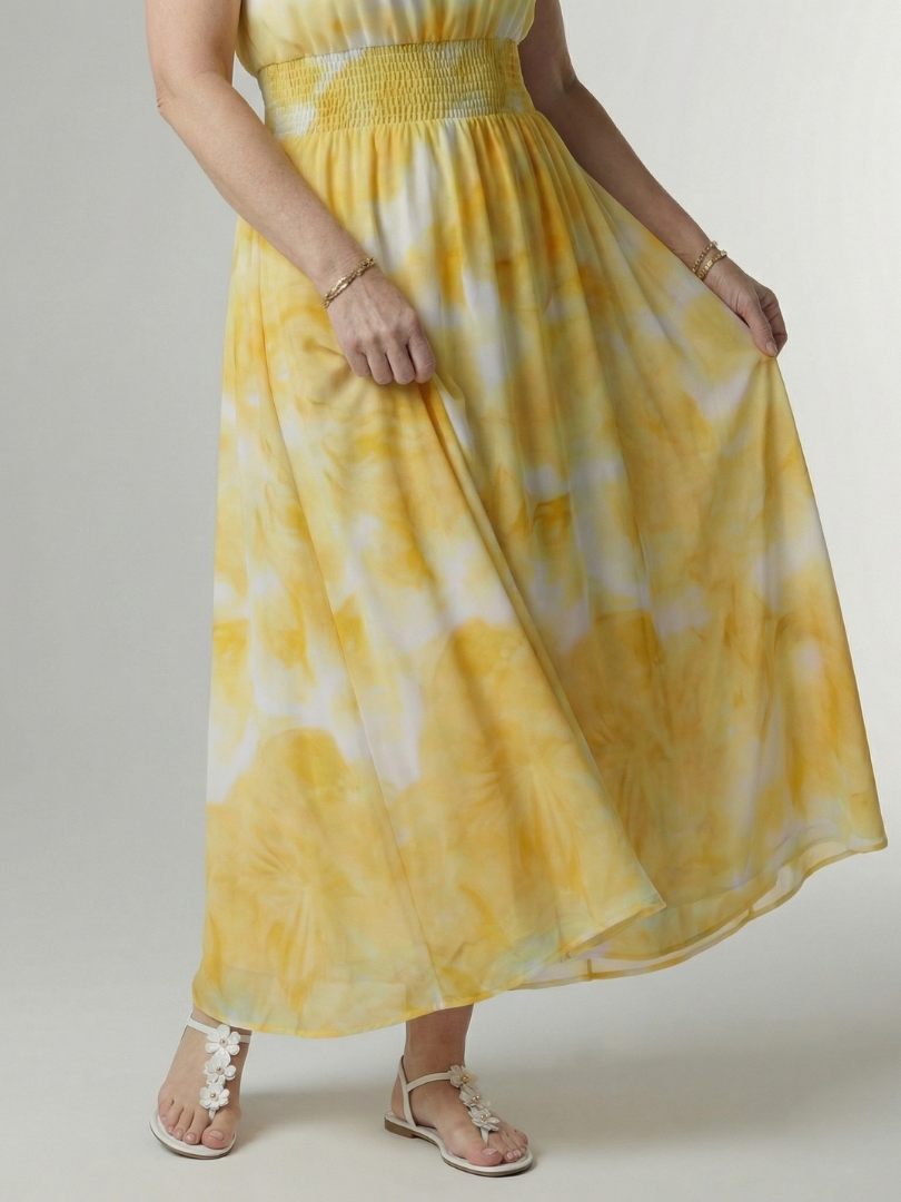 Sylin | Vestido Midi Halter com Cintura Franzida