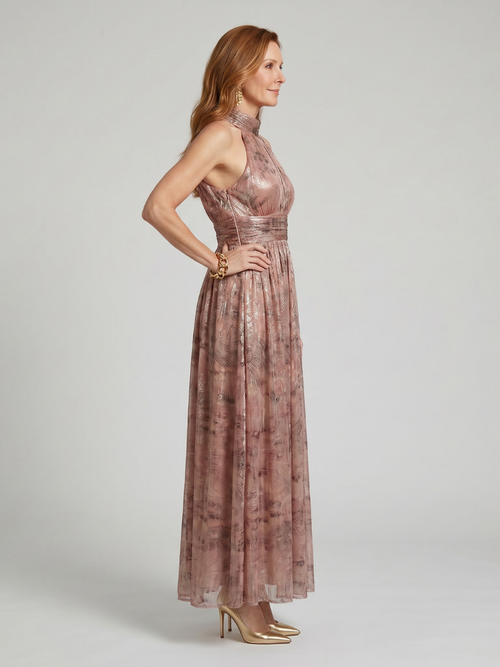 Alessandra | Vestido Midi Sem Mangas com Acabamento Texturado