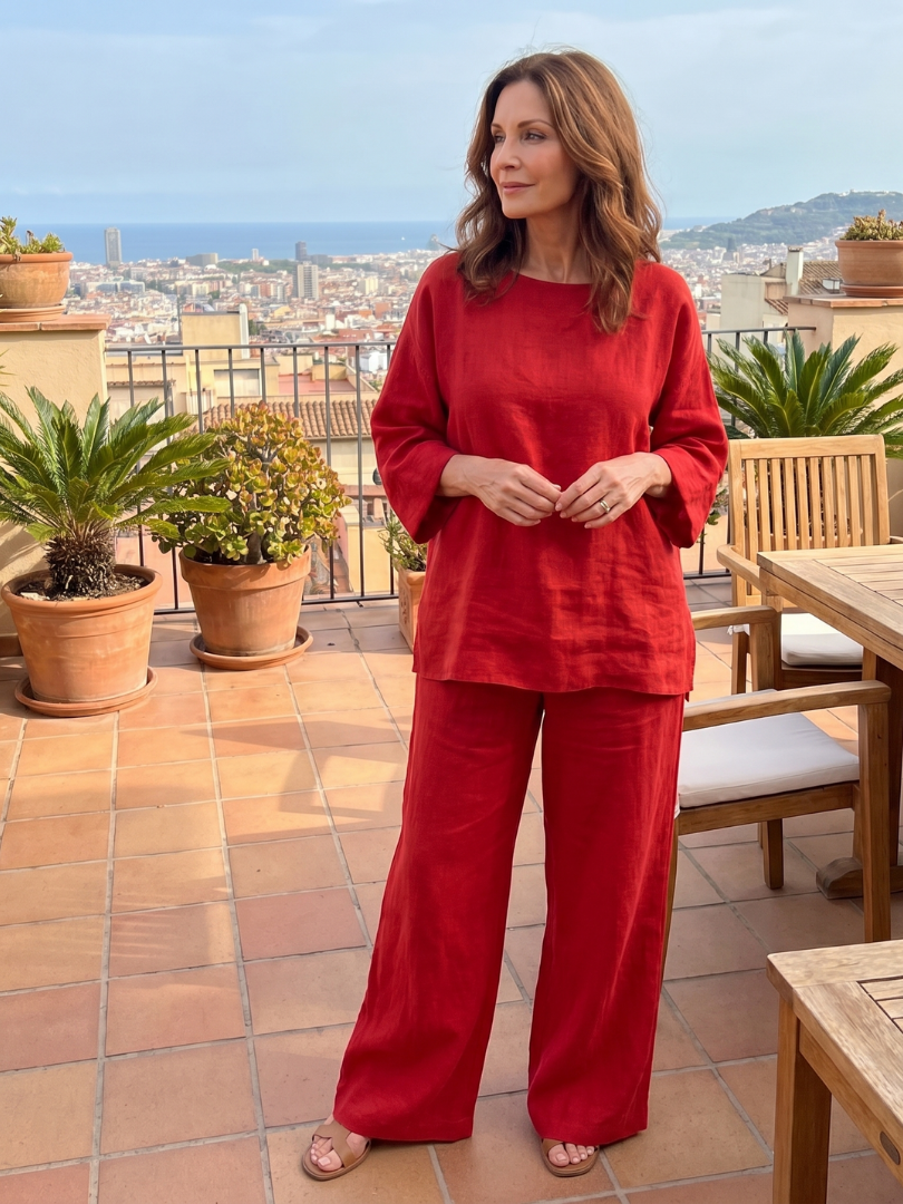 Giovana | Conjunto Túnica Oversize e Calças de Perna Larga