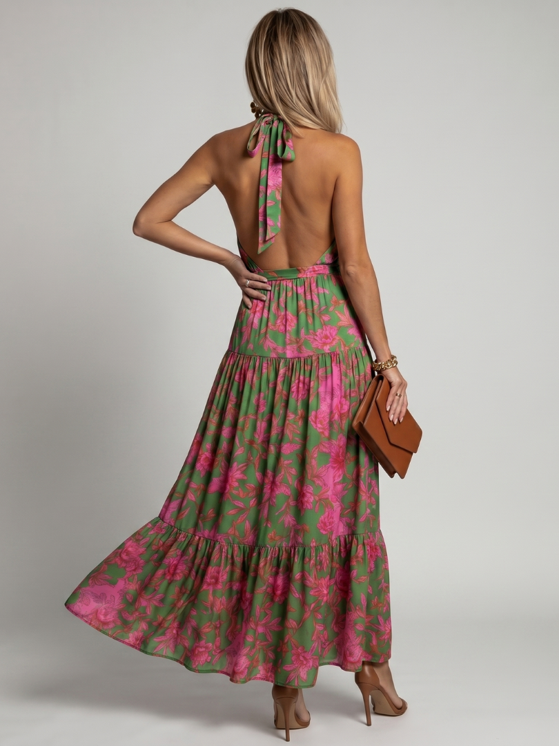 Gabriele | Vestido Midi Halter Drapeado
