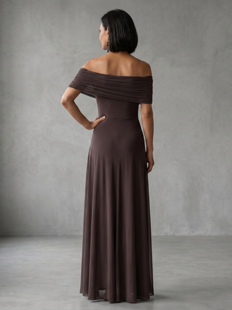 Giugno | Vestido Midi Drapeado Ombro a Descoberto