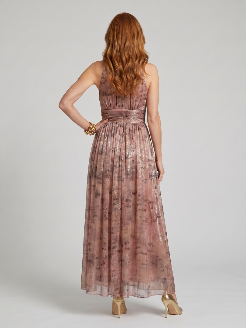 Alessandra | Vestido Midi Sem Mangas com Acabamento Texturado