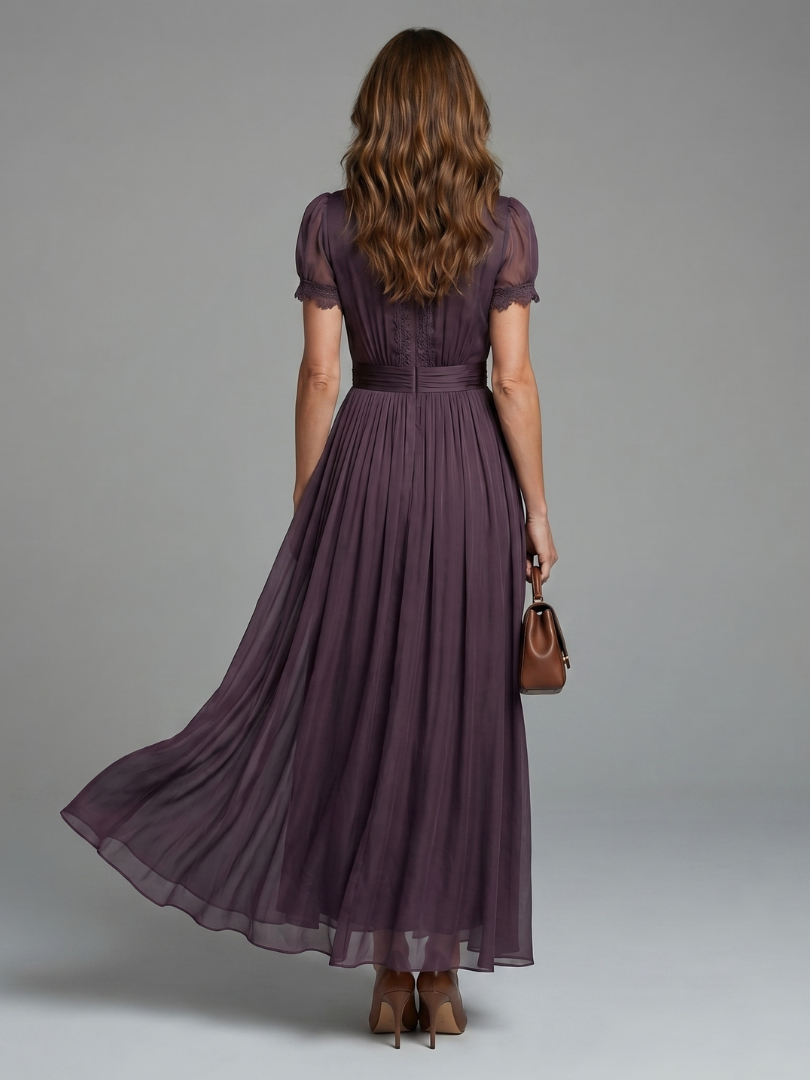 Elia | Vestido Maxi com Cintura Franzida e Decote em Gota