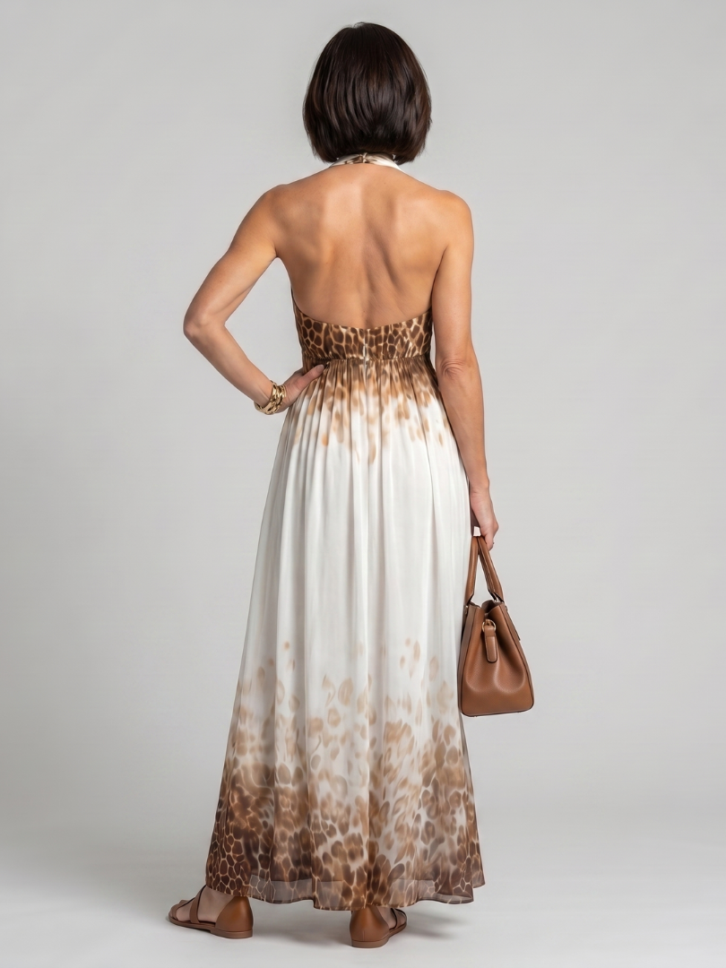 Elena | Vestido Midi Branco Plissado