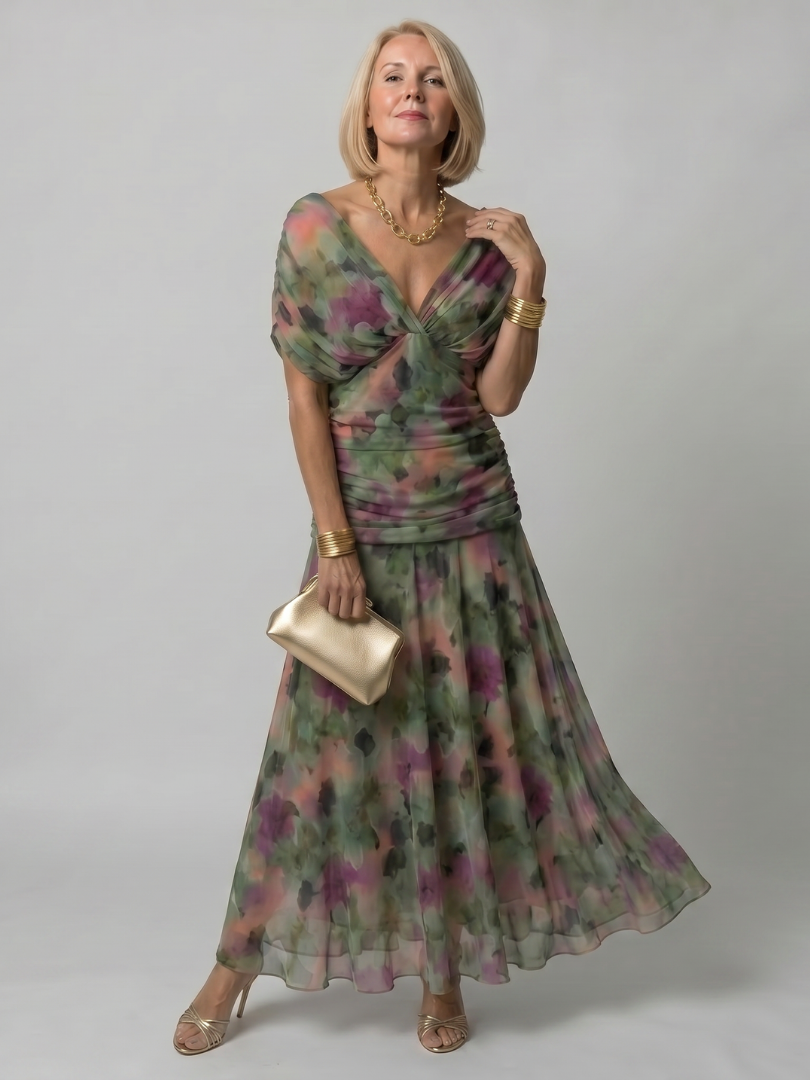 Calen | Vestido Midi Fluido com Ombros a Descoberto