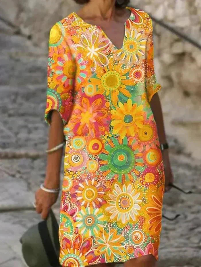 Annie | Vestido Midi Floral Vibrante