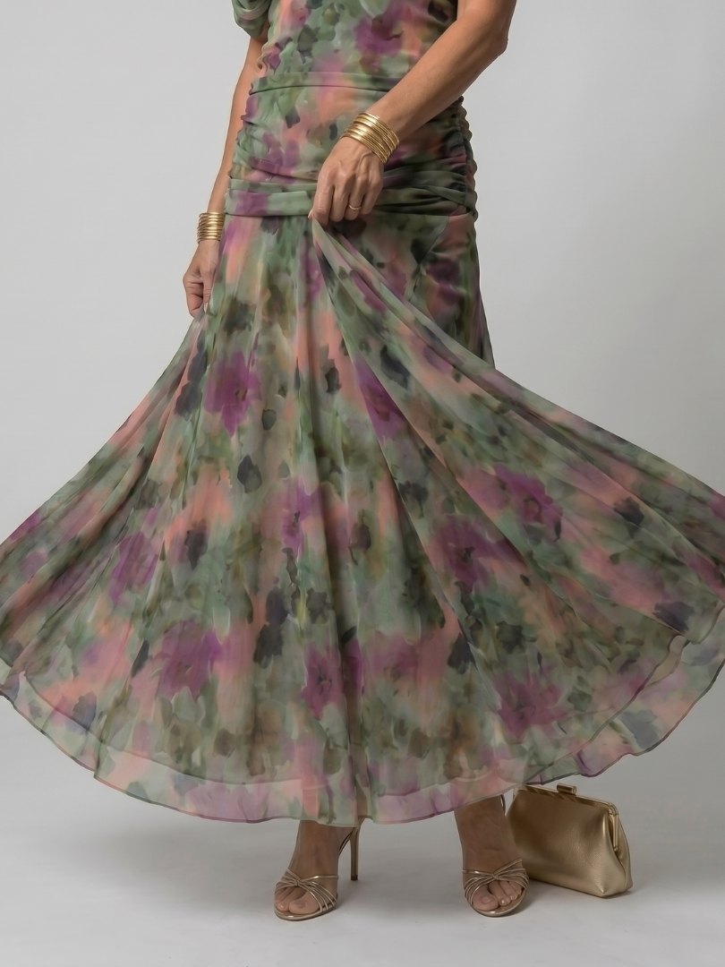 Calen | Vestido Midi Fluido com Ombros a Descoberto