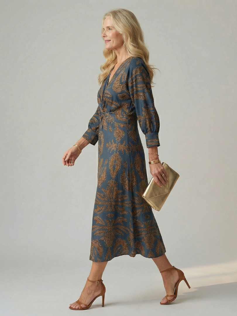 Luna | Vestido Midi Portefólio Natural