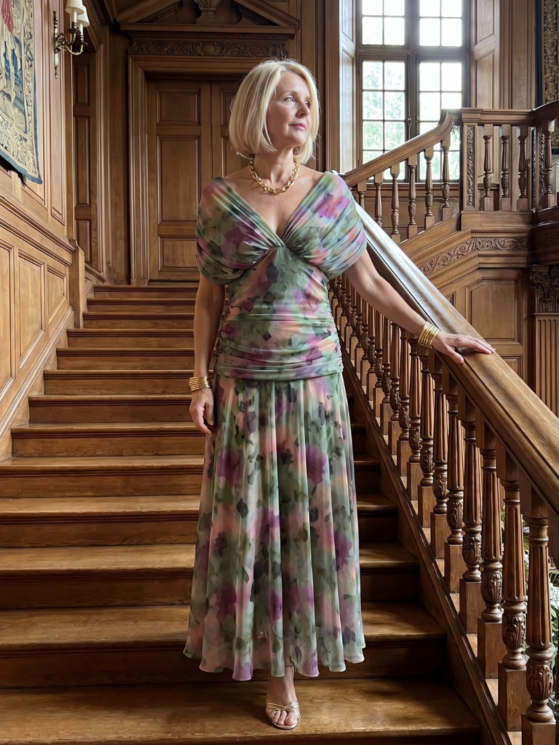 Calen | Vestido Midi Fluido com Ombros a Descoberto