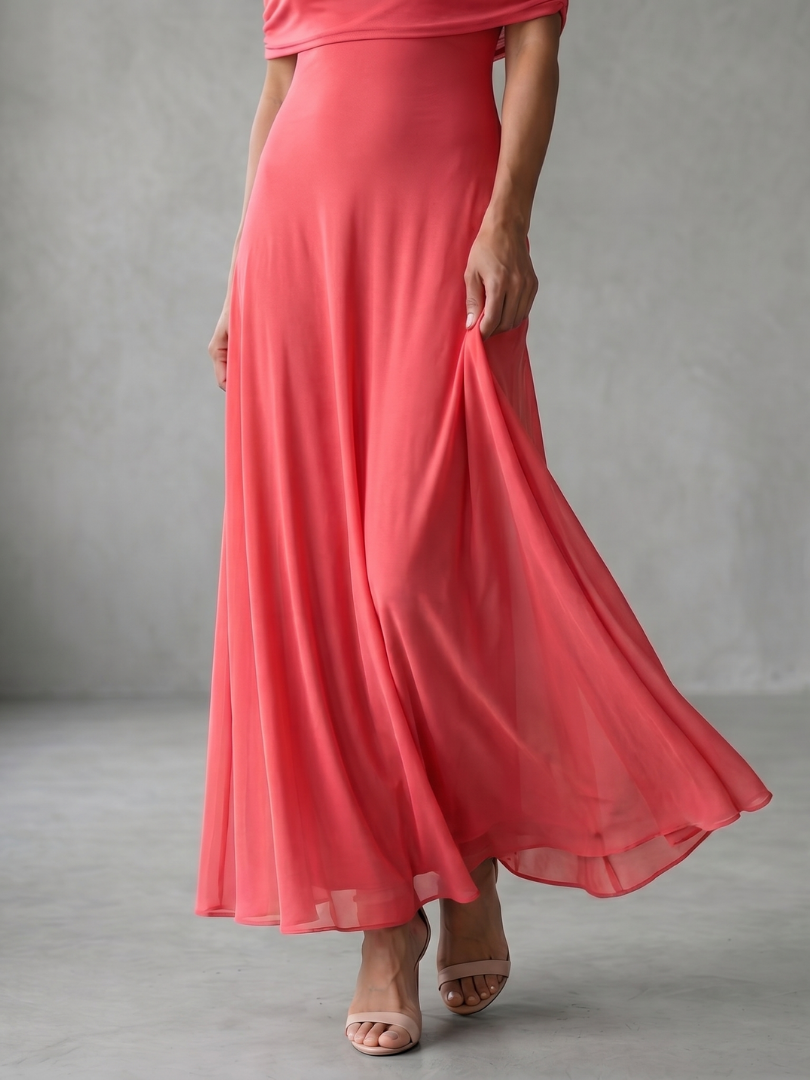 Giugno | Vestido Midi Drapeado Ombro a Descoberto