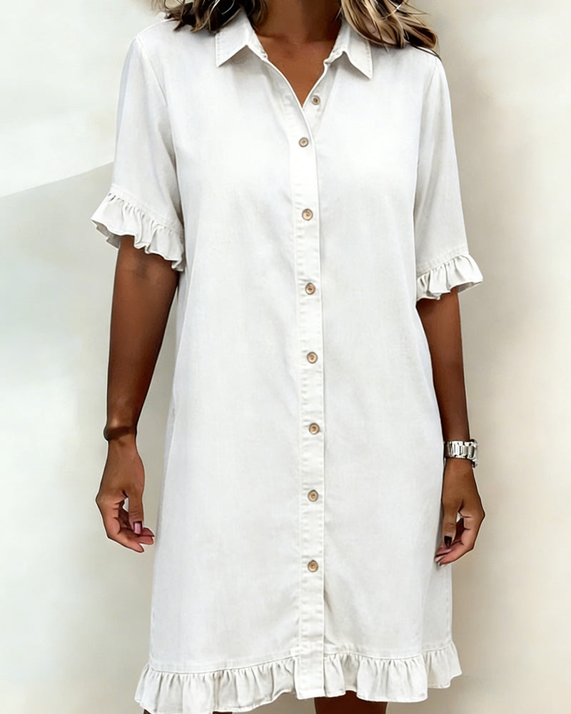 Maria | Vestido em Denim com Franzidos Valorizantes