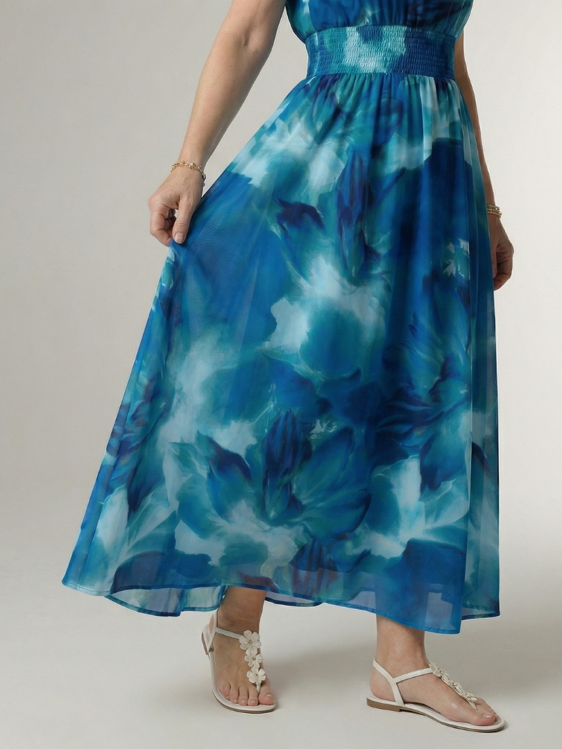Sylin | Vestido Midi Halter com Cintura Franzida