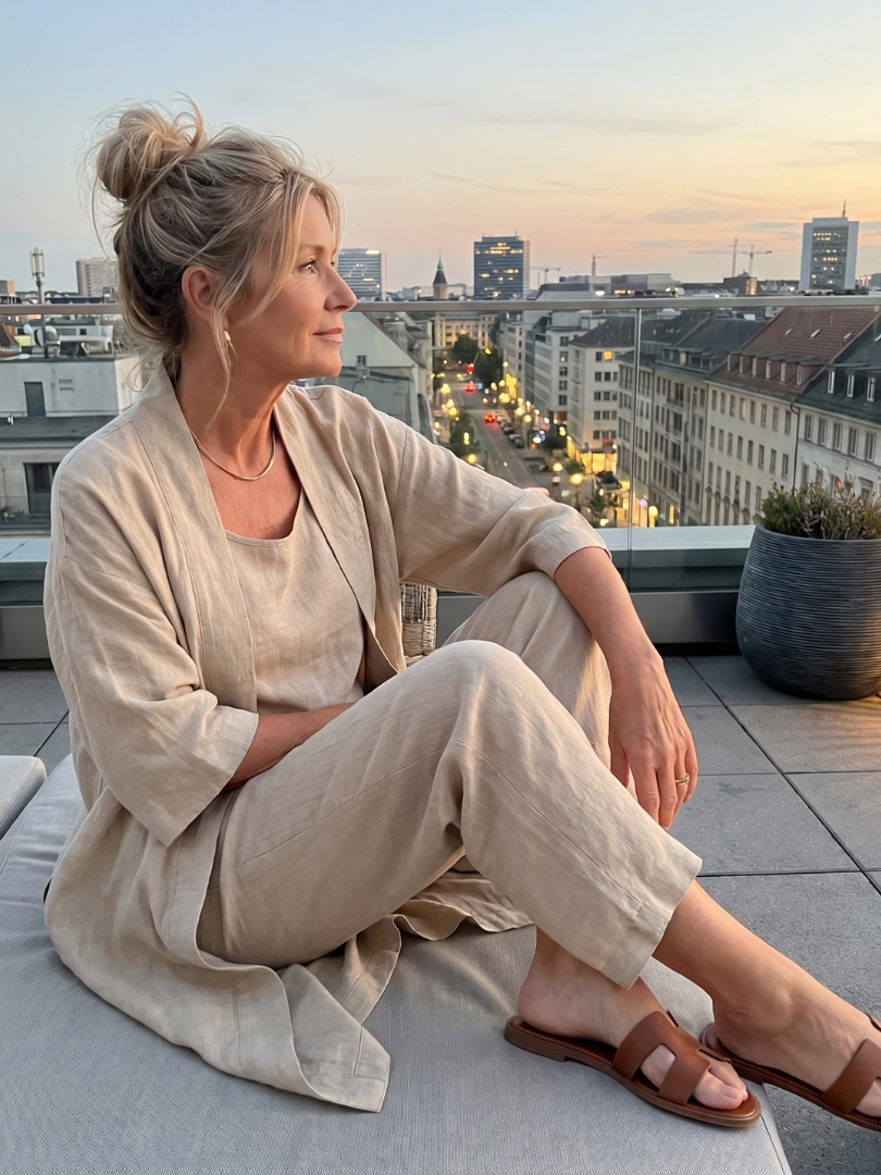 Renata | Conjunto Relaxado de Três Peças com Top e Calças