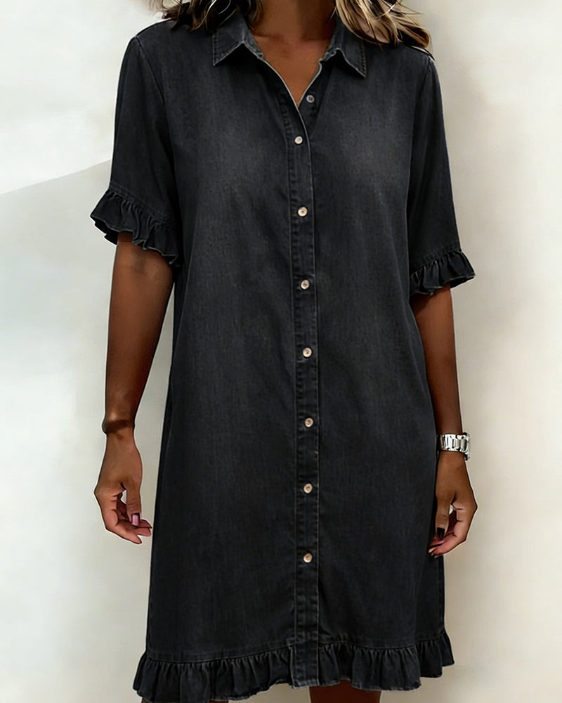 Maria | Vestido em Denim com Franzidos Valorizantes