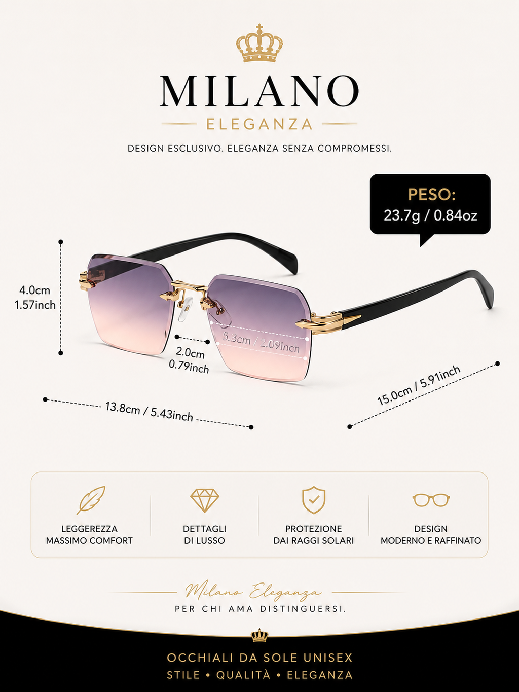 Milano Prestige™ | Occhiali da Sole Premium
