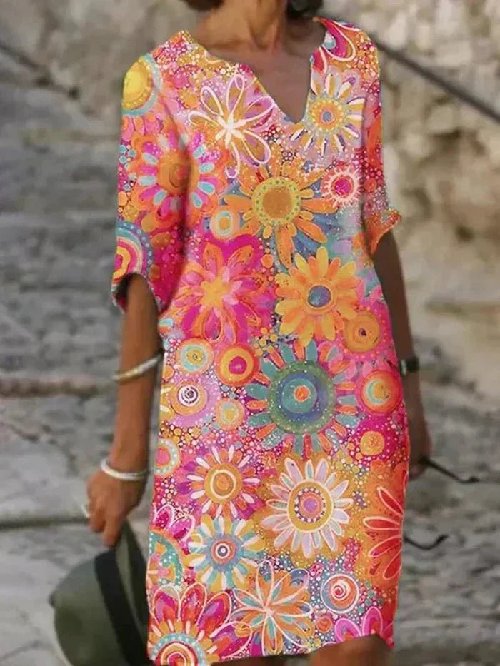 Annie | Vestido Midi Floral Vibrante