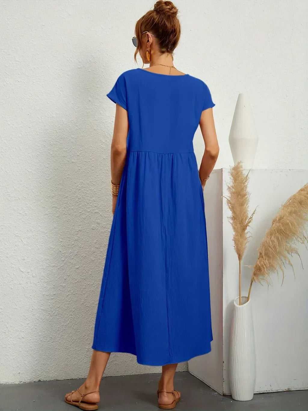 Gabrielle™ | Vestido Midi Fluido de Elegância Atemporal