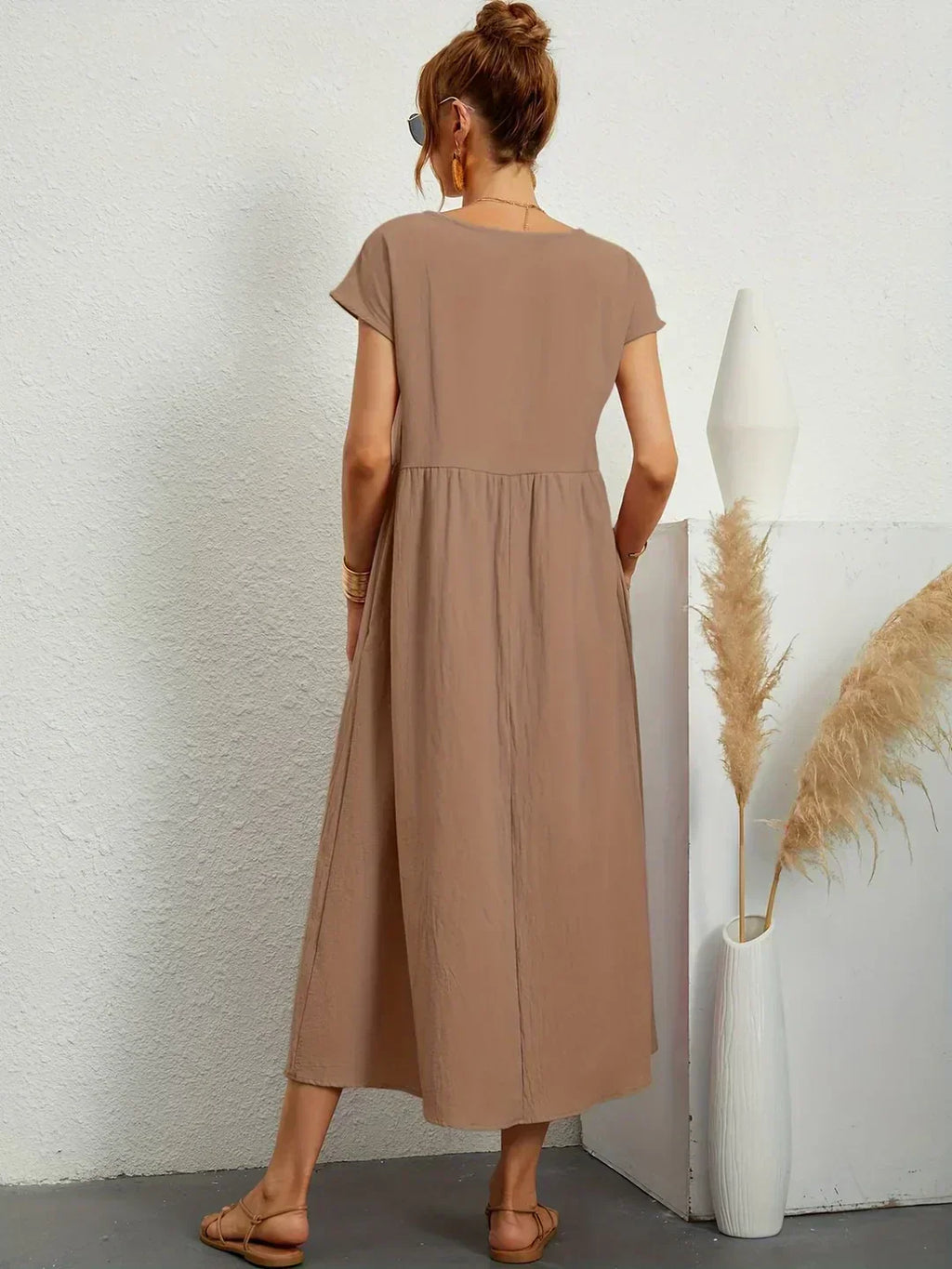 Gabrielle™ | Vestido Midi Fluido de Elegância Atemporal