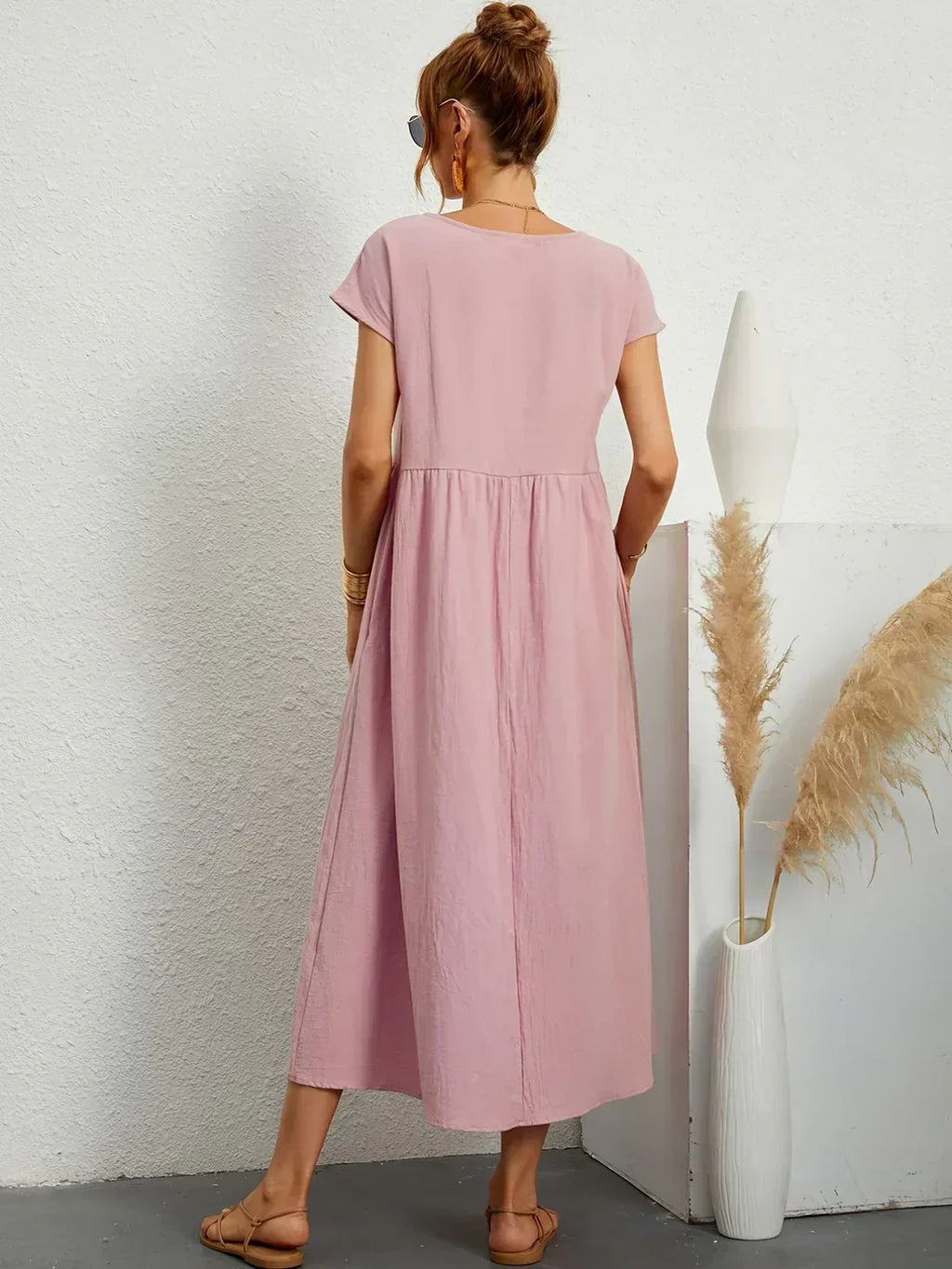 Gabrielle™ | Vestido Midi Fluido de Elegância Atemporal