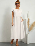 Gabrielle™ | Vestido Midi Fluido de Elegância Atemporal