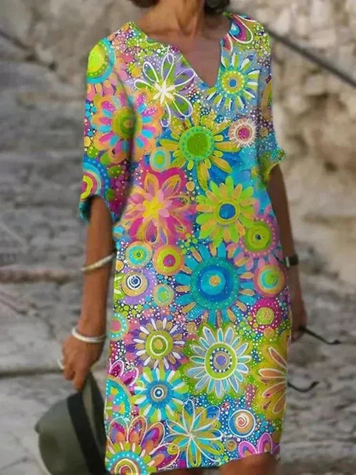 Annie | Vestido Midi Floral Vibrante