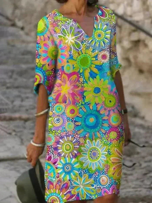 Annie | Vestido Midi Floral Vibrante