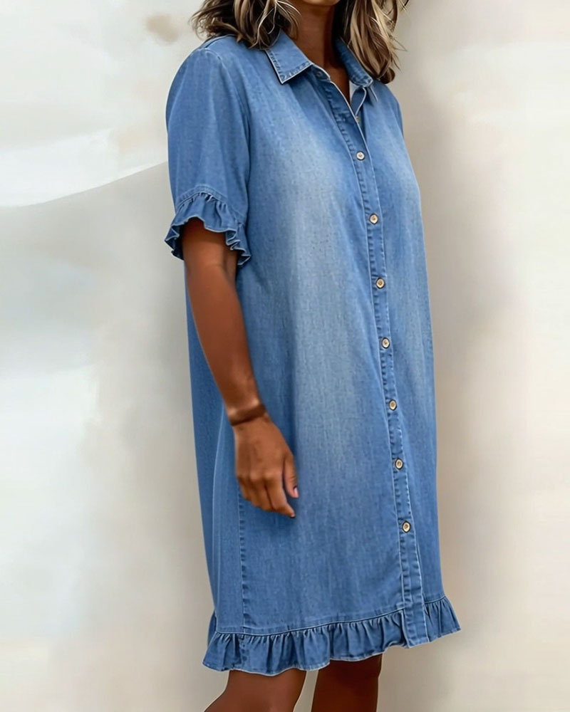 Maria | Vestido em Denim com Franzidos Valorizantes